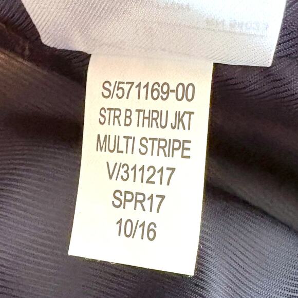 NWOT Banana Republic Blazer - Navy & White Stripe - Size 12P - Fray Detail - Picture 6 of 9